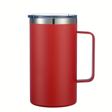 Bouteille d'eau isotherme en acier inoxydable de 710 ml (24 oz) avec couvercle et poignée – Mug portable, idéal pour le camping, les voyages et