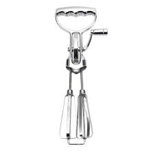 Batidora de huevos giratoria, batidora de huevos de mano de inspiración vintage, batidora manual de mano de 30 cm con doble cabezal, batidora
