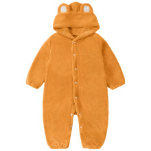 Macacão de inverno infantil para meninas, felpudo e quentinho, com capuz e orelhas macias, mangas compridas e design elegante. Ideal para brincar na