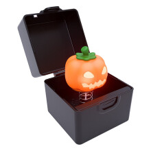 Pozytywka na Halloween z wyskakującą dynią, animowany, straszny rekwizyt o średnicy 2,83 cala, obrotowa melodia na imprezę i jako dekoracja