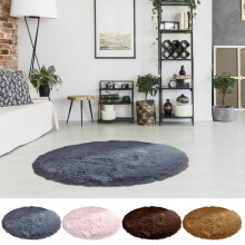 Soft Round Non-Slip Carpet for Bedroom, Yoga & Seating – Thick Pile, Low-Profile Mat | Compatible with Aestivo