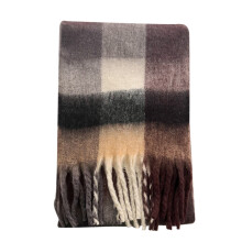 Warme gebreide sjaal met textuur voor dames, 240x38 cm