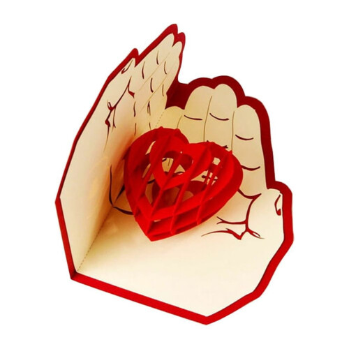 1Pack Red 3D Up Model Greeting Card for Baptism