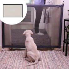 No-Drill Pet Barrier 43.31x28.35in Adjustable Fence for Doorways Stairs Cats Dogs with Anti-Slip Base(Black/L)