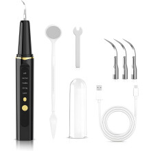 Electric Tooth Cleaner, Effectively Removes Plaque, Tartar and Stains Prevents Cavities, Bad Breath and Gum Disease For Home Use (Black)