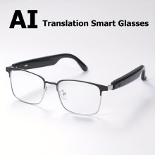 AI Translation Smart Glasses - Auto-Color Lens & 130+ Language Support - Wireless Mic/Speaker for Travel/Business - Unisex Indoor/Outdoor Eyewear