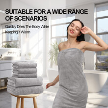 Ensemble de 5 serviettes de bain (2 serviettes de bain et 3 serviettes à main), 100 % coton, 600 g/m², ultra-absorbantes, séchage rapide,
