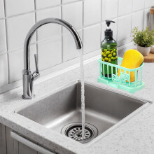Organizador de esponja para pia de cozinha, montado na parede, resistente à água, compacto e durável em plástico – compatível com pias padrão.
