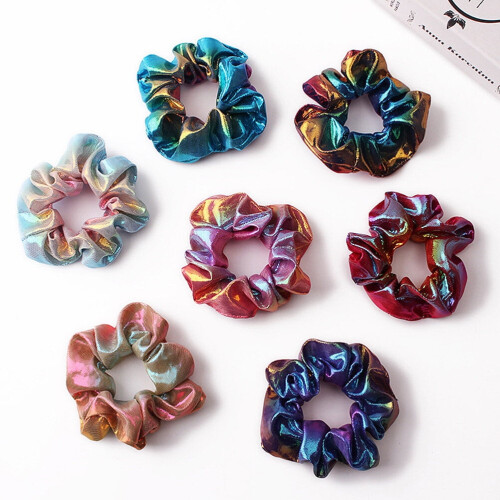 Conjunto de 5 scrunchies tie-dye para meninas e mulheres