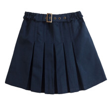 Khaki Pleated School Skirt for Big Girls – Elastic Waist, Preppy Spring/Summer Uniform, Compatible with Girls' Black Skirt Styles