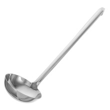 Large Stainless Steel Soup Ladle with Handle and Hook, Kitchen Serving Spoon in Finish