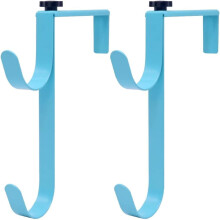 2 Pcs Adjustable Pool Pole Hangers Heavy Duty Blue Metal Pool Fence Hooks Perfect for Swimming Pool Telescopic Poles Skimmers Nets Brushes