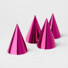 Pink metalliske folie festhatte, 13 cm, 10 stk.