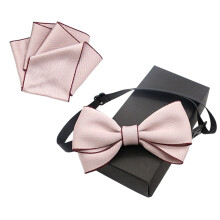 Elegant Child's Bowtie and Matching Pocket Square Combo for Special Occasion Adjustable Pre Tied Necktie Accessories Set