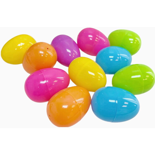 GIFTEXPRESS Plastic Bright Easter Egg Assortment 50 Pcs Perfect for Easter Egg Hunt/Surprise Egg/Easter Hunt