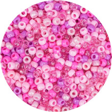 1000PCS Valentine Pony Beads 6x9mm Pink Glitter Kandi Beads for Bracelets, Braids, Jewelry Making, DIY Gifts – Compatible with Kandi culture