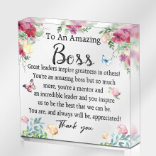 Thank You Boss Gifts for Women – Inspirational Desk Decor & Appreciation Keepsake, Compatible with Boss's Day