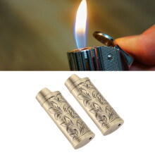 2 pezzi custodia protettiva in lega di zinco vintage per accendigas torch, copertura in ottone, peso 70 g