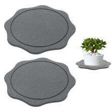 2PCS Flower Pot Saucers, Sturdy Greenery Saucers, Reusable Flower Pot Drainage Trays, Fast Drying Cup Absorbent Trays for Indoor Floors Tables