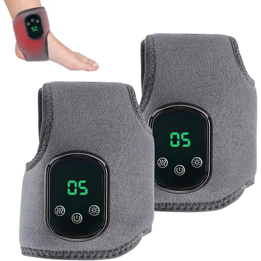 Gray Triple Therapy Foot Massager, 2026 Upgrade Foot Revive Massager,5 Heat Leavel,For Ankle Relaxation, For Neuropathy With 3 Vibration Mode