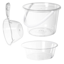 1Set Portable Large Transparent Bucket with Handle for Water and Storage