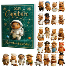 (Style C) Capybara Christmas Series Advent Calendar Blind Box 24 Countdown Decoration Day