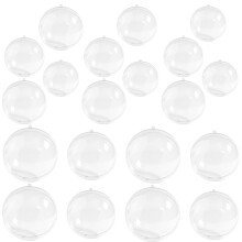 20Pcs Clear Plastic Fillable Ornaments for Christmas Party Decoration