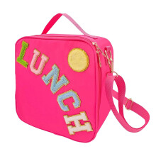 Isolierte Lunchtasche aus Nylon, Pink, 23 x 23 cm