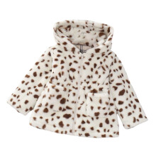 Abrigo de invierno para niñas, a prueba de viento, con estampado de vaca y capucha.