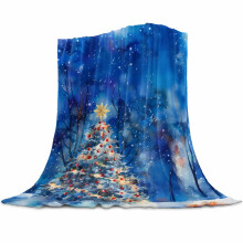 Weihnachtsflanelldecke, marineblau, 81 x 122 cm