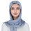 Lenço feminino liso para cobrir a cabeça com aba, cor cinza. 1