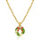 Colar com pingente de Natal em cobre com strass, formato de floco de neve e sino. 1