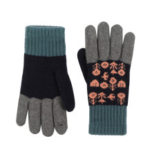 AWZXDE Strikkede Vinterhandsker med Stretch, Fuld Finger, Marineblå, En
