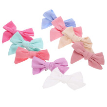 Conjunto de lazos para el cabello de bebé niña, de lino suave y elegante, 6 piezas
