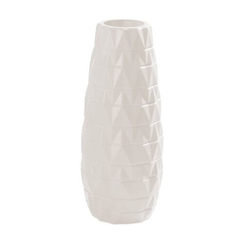 Vase en plastique émaillé blanc pour fleurs séchées