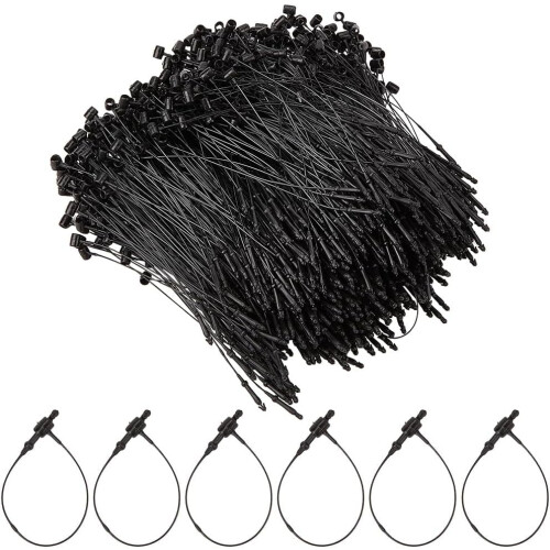 Schwarze Kunststoff-Anhänger mit Schnappverschlüssen, 1000 Stück