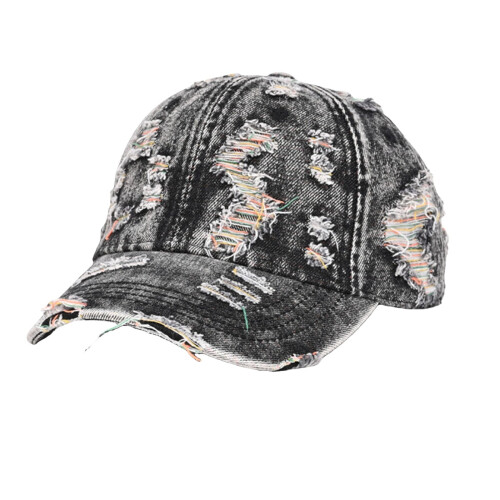 Verweerde denim baseballpet, unisex, verstelbare snapback