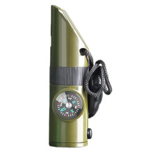 Emergency whistle with compass and magnifier 3-in-1
