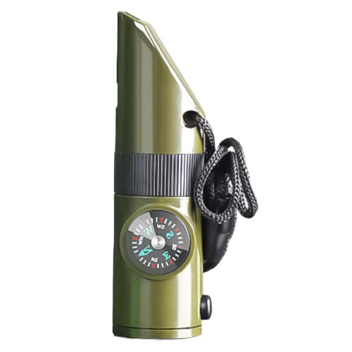 Emergency whistle with compass and magnifier 3-in-1