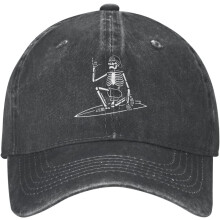 Ρυθμιζόμενο καπέλο μπέιζμπολ Skeleton Skateboard Denim