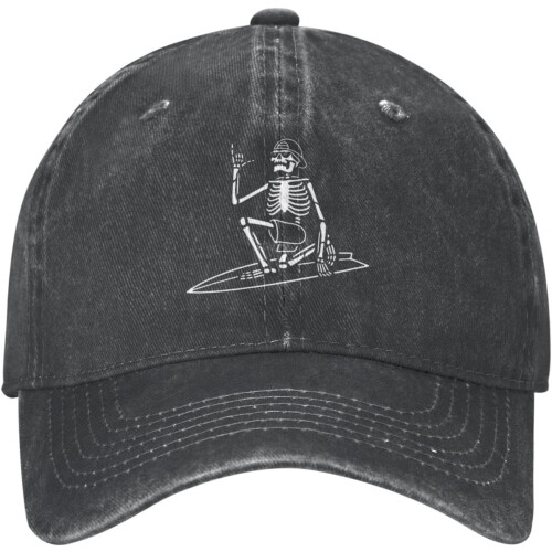 Ρυθμιζόμενο καπέλο μπέιζμπολ Skeleton Skateboard Denim