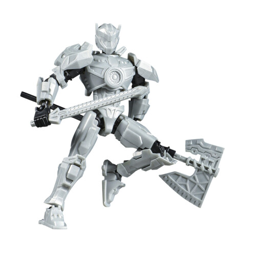 Poseable Multi-Joint Action Figure Doll Luxury Set, Special-shaped Movable Model for Collectors Light Gray