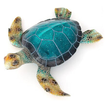 Statue de tortue marine en résine, 40 x 38 cm, décoration murale et de jardin sur le thème de l'océan – Maison de plage, décoration côtière
