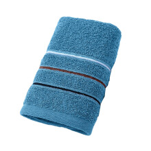 Serviette de ménage rayée 13 x 28 po, épaisse, douce et très absorbante, pour la salle de bain et la cuisine (bleue)