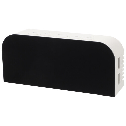 Digital Alarm Clock with Temperature Display, Black ABS Material, Compact Design, 1 Pack