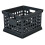 Black Plastic Storage Crate Stackable 30.6L 1