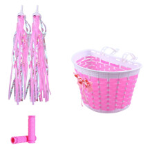 1 Set Bicycle Basket Kids Pink PE for Scooter Decoration