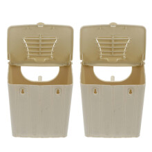 Mersess 2-Pack Parakeet Nesting Boxes Simple Style Plastic Bird Breeding Case for Pet Birds