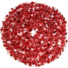 33FT Valentine's Day Tinsel Garland,Heart Metallic Twisted Hanging Garland for Home Wedding Decoration Party Supply,Red & White