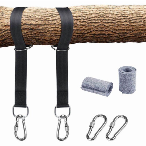 Hammock Strap for Trees with D-Ring and Carabiners 2 pcs